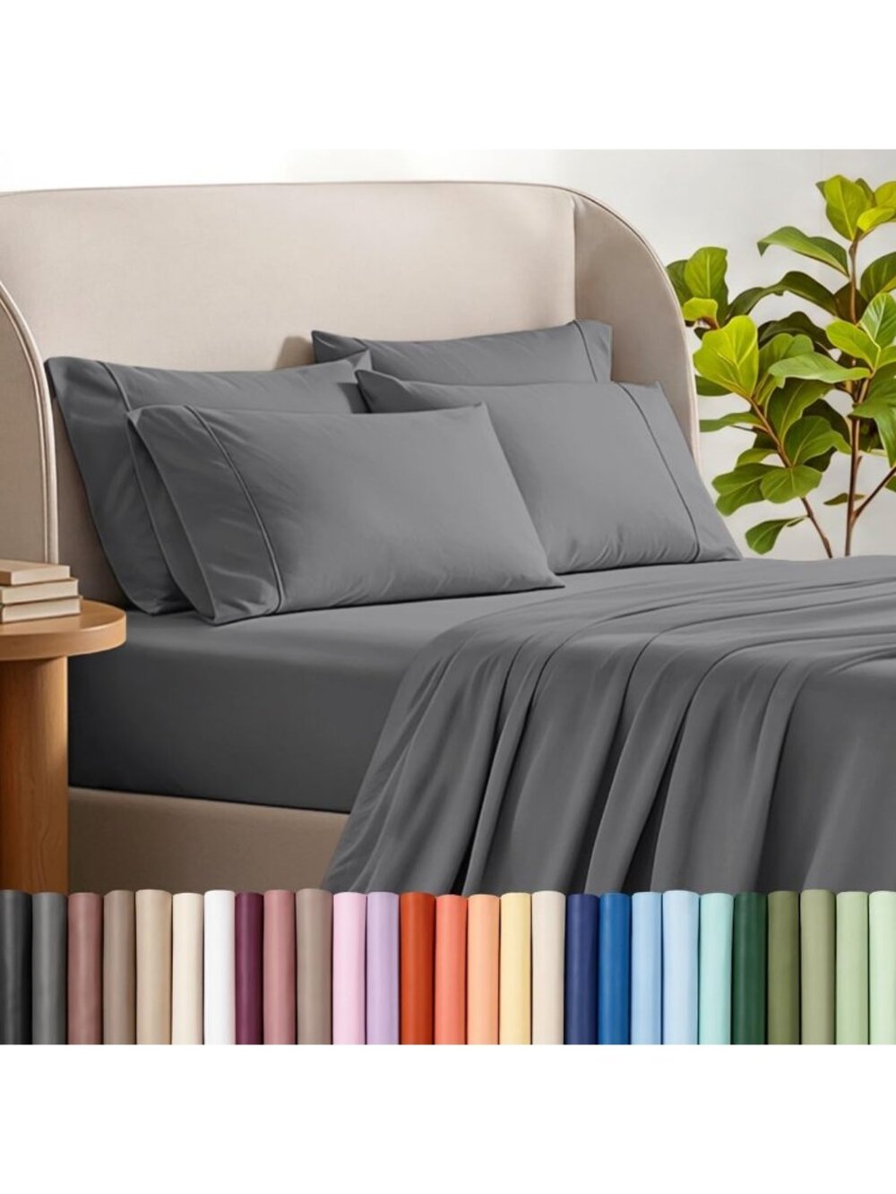 Luxury California King Sheet Set, 6-Piece Extra Soft & Cooling, Deep Pockets